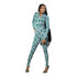 THANDI Jade Petal Ankara Long-Sleeve Fitted Jumpsuit.