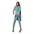 THANDI Jade Petal Ankara Long-Sleeve Fitted Jumpsuit.