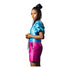 TSHOLO Colorblock Satin Puff-Sleeve Blouse & High-Waist Shorts Set