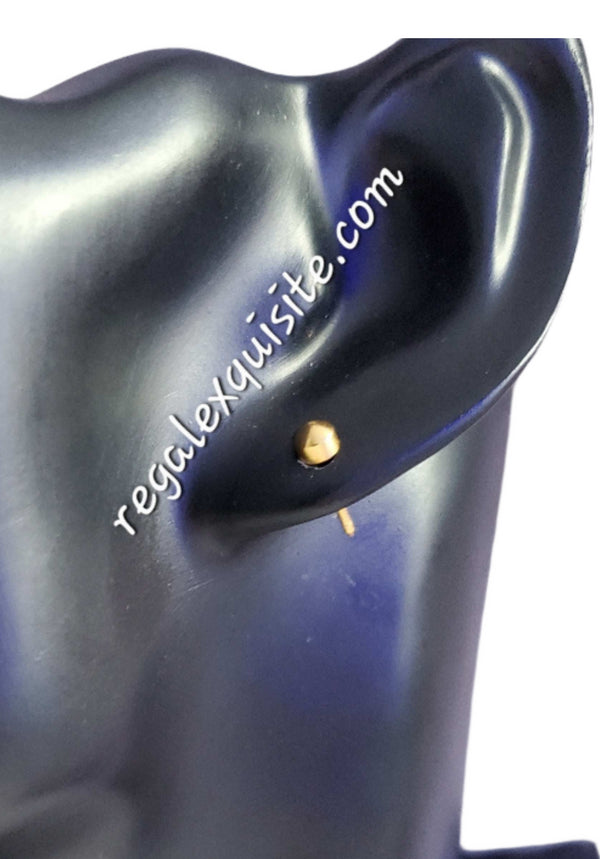 Timeless 24K Gold Earrings Plated Ball Sphere Piercing Gleam Stud Earrings
