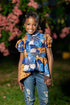 Tindika Girl's Ankara Puff Sleeve High-Low Blouse – Back Zip Elegant Asymmetric African Print Top only