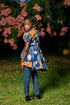 Tindika Girl's Ankara Puff Sleeve High-Low Blouse – Back Zip Elegant Asymmetric African Print Top only