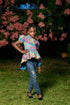 Tindika Girl's Ankara Puff Sleeve High-Low Blouse – Back Zip Elegant Asymmetric African Print Top only