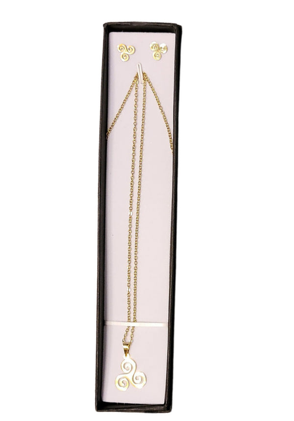 Triskelion Harmony Set - Necklace & Earrings Set Stainless Steel