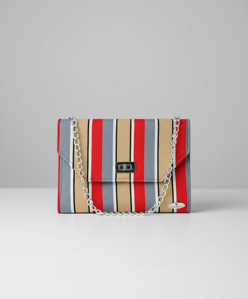 Urban Rhythms Flap Ankara/African Print / Aso-Oke Fugu Kente/ Leather Clutch / Handbag for Women