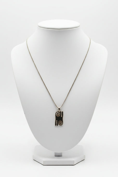 VALOR KWATAKYE-ATIKO single-chain bravery-symbol stainless steel Adinkra necklace only