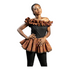 Vaila Ankara Off-Shoulder Ruffled Peplum Blouse for Women – African Print Statement Top Only