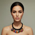 ZARIA Bold Multicolor Ankara Fabric Bead Statement Necklace – Handmade Women’s Jewelry