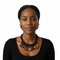 ZARIA Bold Multicolor Ankara Fabric Bead Statement Necklace – Handmade Women’s Jewelry