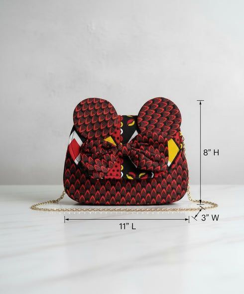 Vivid Wax Print Mickey Bow Tote