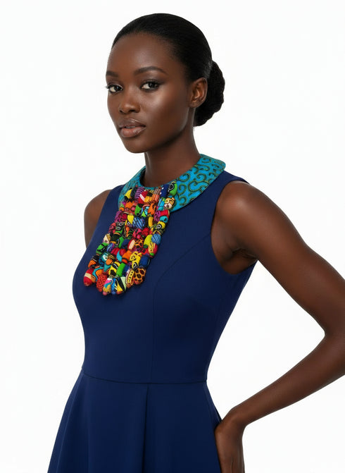 Waterfall Cascade Collar Ankara Necklace