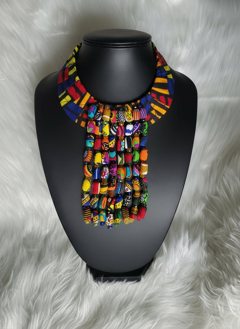 Waterfall Cascade Collar Ankara Necklace
