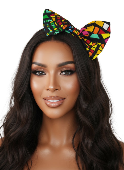Zara's Ankara Adjustable Bow Headband