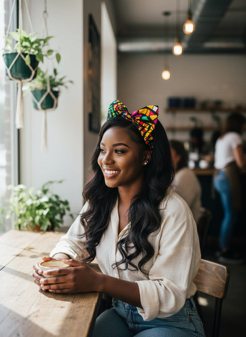 Zara's Ankara Adjustable Bow Headband