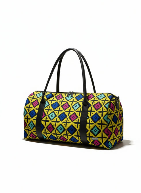 ZUBERI African Print Ankara Pyramid Duffle Bag – Handmade Travel Handbag