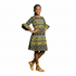 Zura Girls Geometric Ankara Shift Dress with Flared Asymmetrical Sleeves – Modern African Simplicity