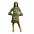 Zura Girls Geometric Ankara Shift Dress with Flared Asymmetrical Sleeves – Modern African Simplicity