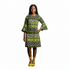 Zura Girls Geometric Ankara Shift Dress with Flared Asymmetrical Sleeves – Modern African Simplicity