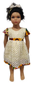 Serenity Lace Baby Girl Dress with African Print Belt – Handmade