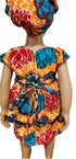 Faith Peplum Layered African Print Baby Girl Dress with Headwrap – Handmade