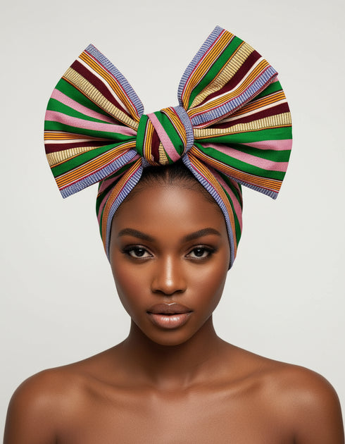 ADEPA Tie-On Ankara Headwrap / Headpiece Scarf – One-Yard Duku (African Print Headwrap)