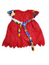 Neriah Lace Kente Sleeve Scallop Hem Baby Girl Dress with Rose Belt – Handmade