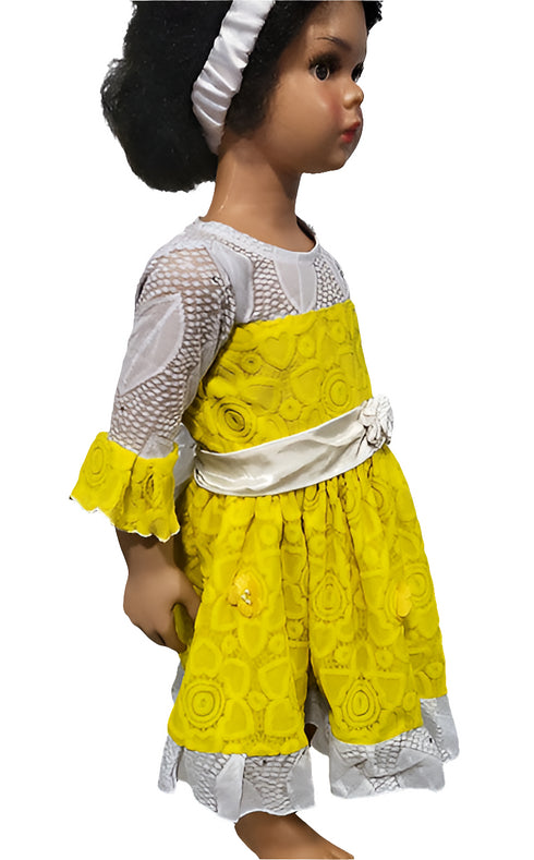 Harmony Frilled Lace Overlay Party Baby Girl Dress – Handmade