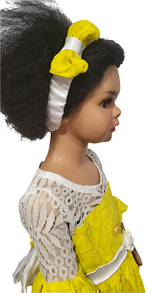 Zaniya Yellow Lace Floral Hem Baby Girl Dress – Handmade