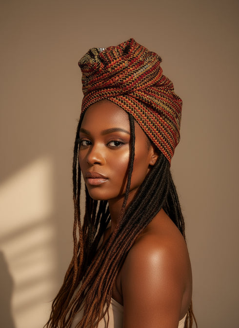 ADEPA Tie-On Ankara Headwrap / Headpiece Scarf – One-Yard Duku (African Print Headwrap)