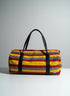 ZUBERI Kente Fugu Aso-Oke Pyramid Duffle Bag – Handmade African Travel Handbag