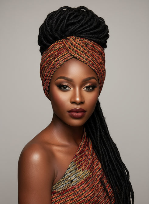 ADEPA Tie-On Ankara Headwrap / Headpiece Scarf – One-Yard Duku (African Print Headwrap)
