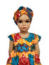 Faith Peplum Layered African Print Baby Girl Dress with Headwrap – Handmade