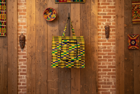 HERITAGE SHIFT Convertible Kente African Print Ankara Tote Bag
