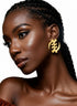 REGAL ESSENCE GYE NYAME Oversized Gold Adinkra Earrings – Exaggerated African Statement Jewelry for Women