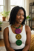 African Trio Circlet Ankara Necklace