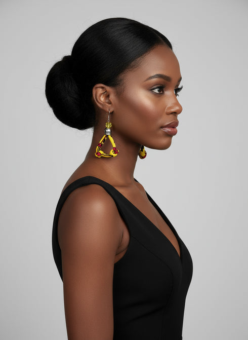 FURAHA Vibrant Ankara double-knotted handmade fabric earrings