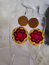 Load image into Gallery viewer, Sunset Serenade Ankara Disk Earrings
