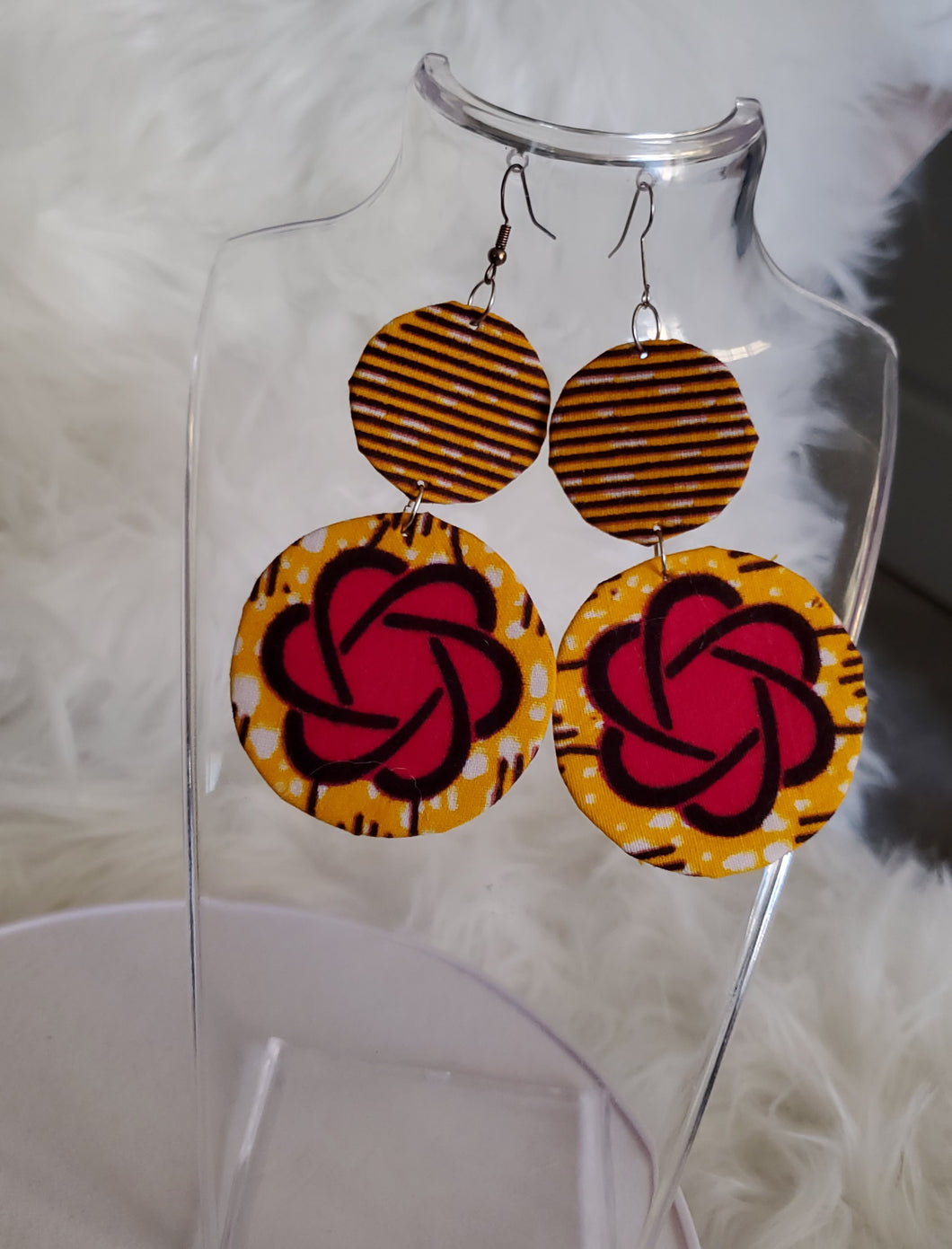 Sunset Serenade Ankara Disk Earrings