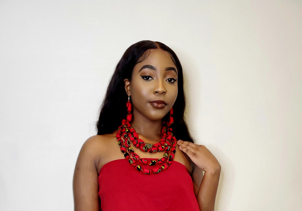 Ayo Radiance Four-Strand Ankara Necklace