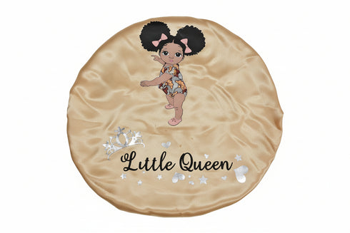 LITTLE QUEEN BLACKWATER African KIDS Handmade KIDS Silk Bonnet With Little Queen Band Design