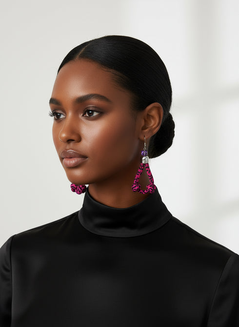 FURAHA Vibrant Ankara double-knotted handmade fabric earrings