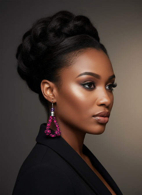 FURAHA Vibrant Ankara double-knotted handmade fabric earrings