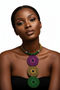 African Trio Circlet Ankara Necklace