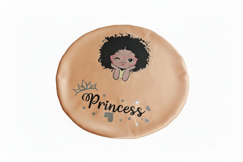 PRINCESS BLACKWATER African KIDS Handmade KIDS Silk Bonnet With PRINCESS Band Design