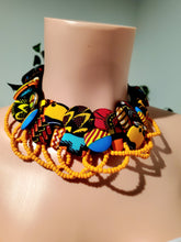 Load image into Gallery viewer, AfriChic Button and Beadwork Ankara Necklace
