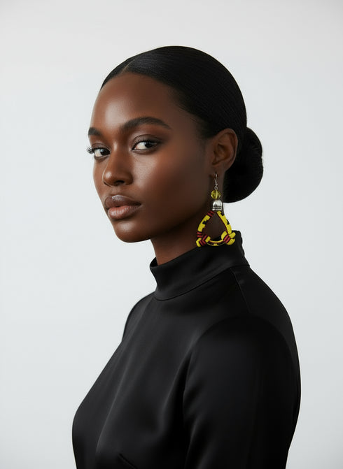 FURAHA Vibrant Ankara double-knotted handmade fabric earrings