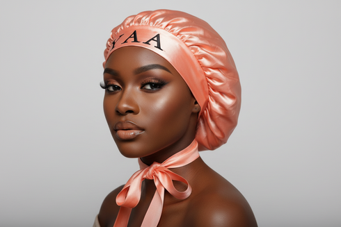 NAWOTWE YAA Days of the Week African Names Satin Bonnet Hair Accessory with Adjustable Tie Back - Thursday