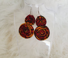 Load image into Gallery viewer, Radiant Rosette Double Folded Ankara Earrings
