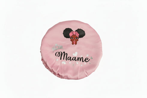 MAAME BLACKWATER African KIDS Handmade KIDS Silk Bonnet With MAAME Band Design