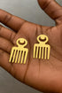Duafe Oversized/Exaggerated Gold Adinkra Comb Earrings –  African Statement Jewelry for Women